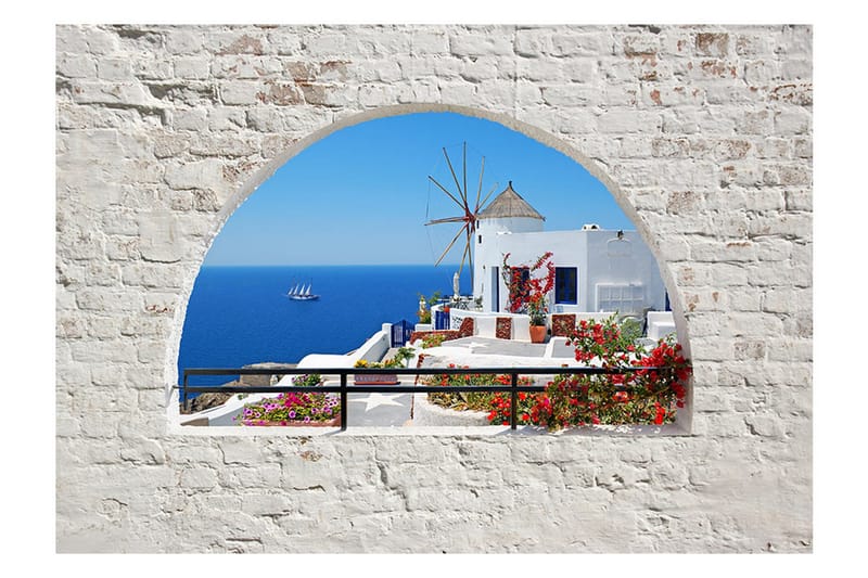 Fototapet Sommer I Santorini 150x105 - Artgeist sp. z o. o. - Innredning - Veggdekorasjon - Tapeter - Fototapeter