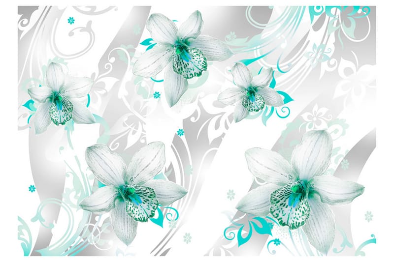 Fototapet Sounds Of Subtlety Turquoise 400x280 - Artgeist sp. z o. o. - Innredning - Veggdekorasjon - Tapeter - Fototapeter
