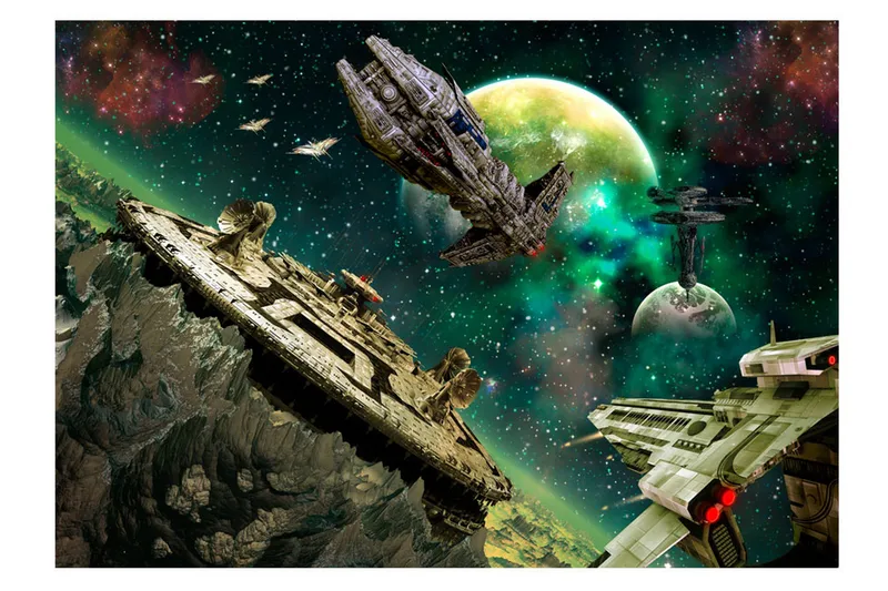 Fototapet Space Fleet 300x210 - Artgeist sp. z o. o. - Innredning - Veggdekorasjon - Tapeter - Fototapeter