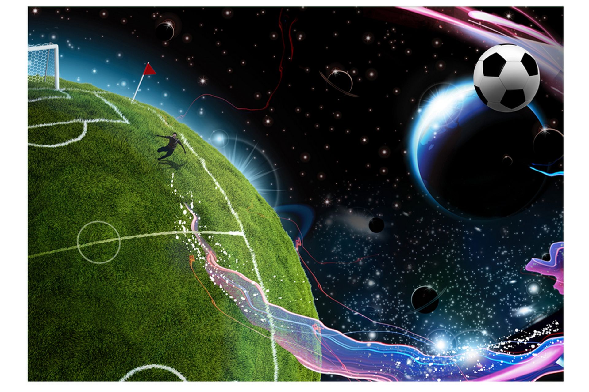 Fototapet Space Match 350x245 - Artgeist sp. z o. o. - Innredning - Veggdekorasjon - Tapeter - Fototapeter
