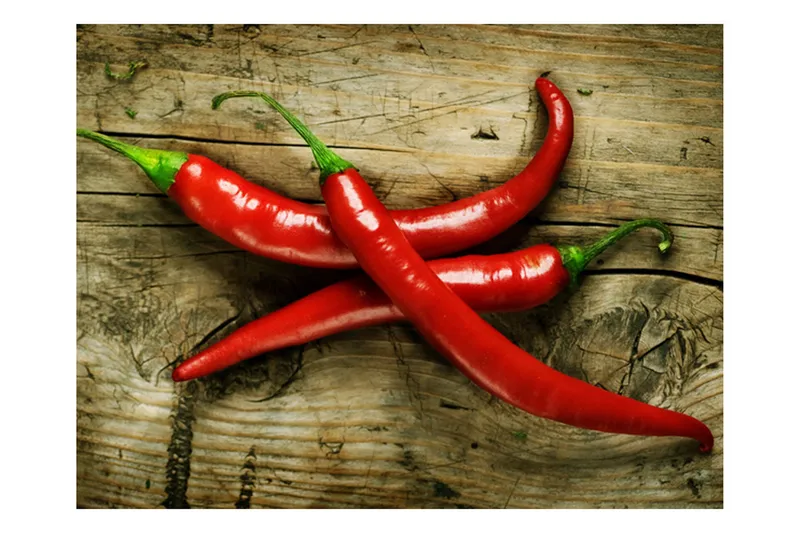 Fototapet Spicy Chili Peppers 350x270 - Artgeist sp. z o. o. - Innredning - Veggdekorasjon - Tapeter - Fototapeter