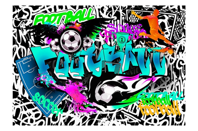 Fototapet Sports Graffiti 250x175 - Innredning - Veggdekorasjon - Tapeter - Fototapeter