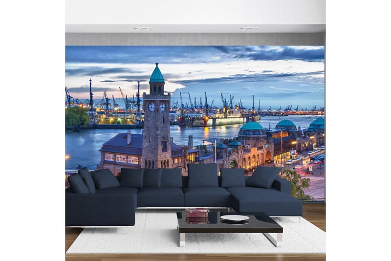Fototapet St. Pauli Landing Stages 450x270 - Artgeist sp. z o. o. - Innredning - Veggdekorasjon - Tapeter - Fototapeter