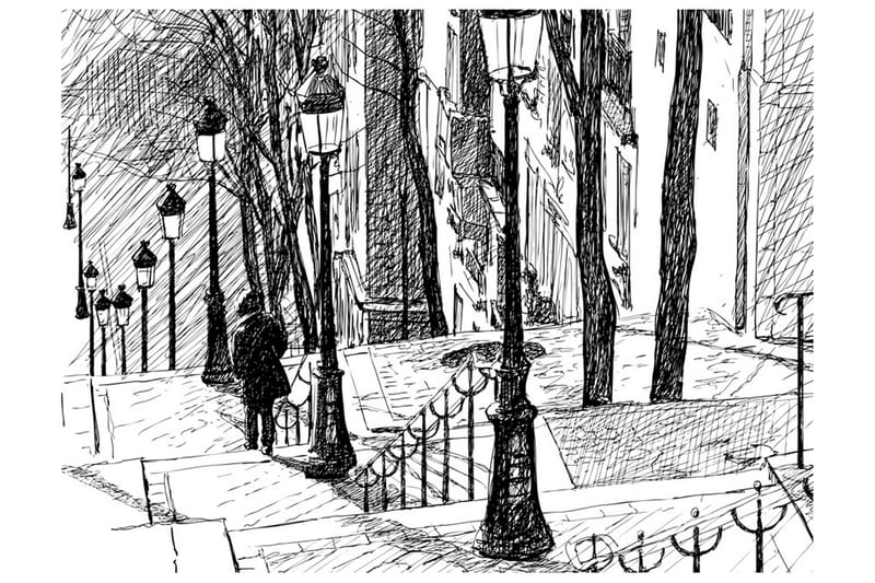 Fototapet Stairs Montmartre 350x270 - Artgeist sp. z o. o. - Innredning - Veggdekorasjon - Tapeter - Fototapeter