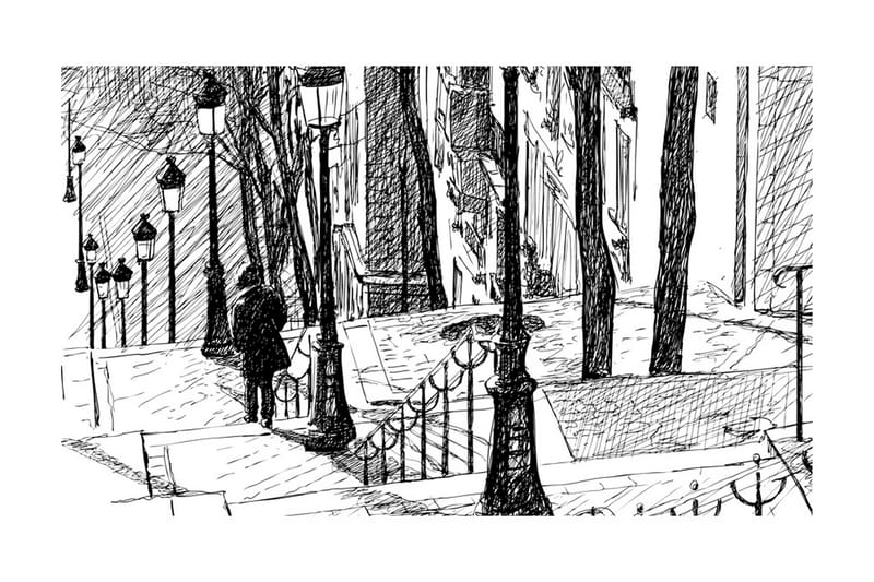 Fototapet Stairs Montmartre 450x270 - Artgeist sp. z o. o. - Innredning - Veggdekorasjon - Tapeter - Fototapeter
