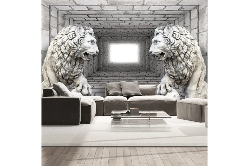 Fototapet Stone Lions 350x245, Artgeist sp. z o. o.