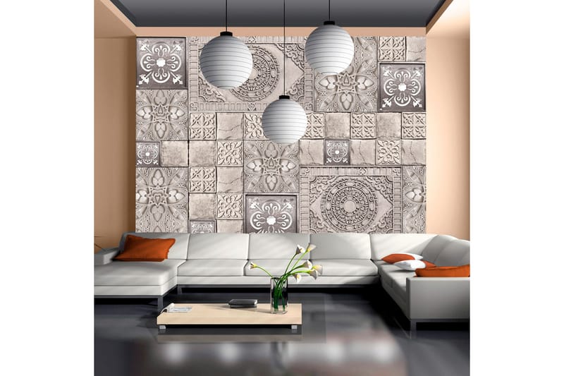 Fototapet Stone Tile 300x210 - Artgeist sp. z o. o. - Innredning - Veggdekorasjon - Tapeter - Fototapeter