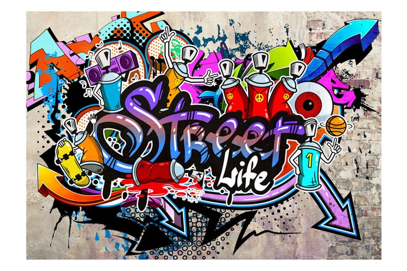 Fototapet Street Game 200x140 - Innredning - Veggdekorasjon - Tapeter - Fototapeter