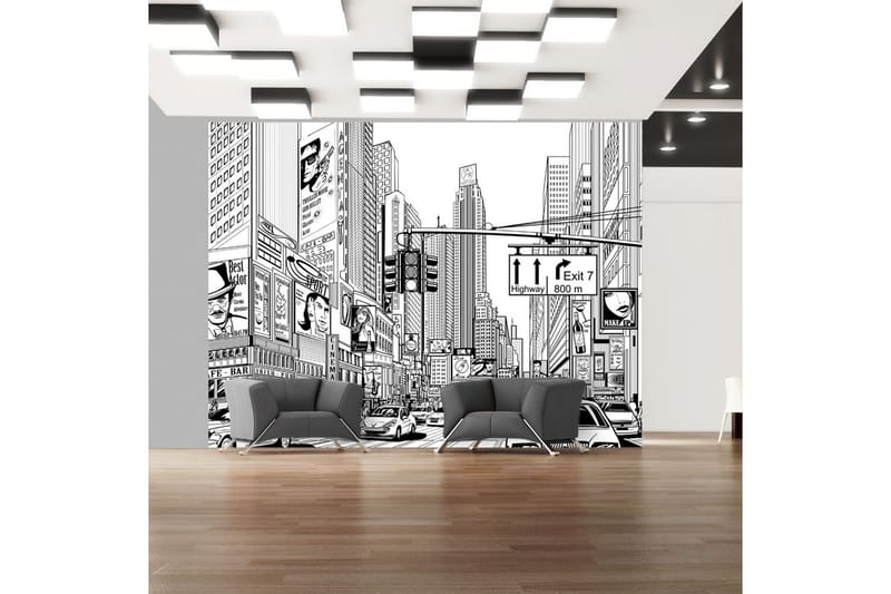 Fototapet Street New York City 350x270 - Artgeist sp. z o. o. - Innredning - Veggdekorasjon - Tapeter - Fototapeter