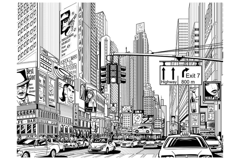 Fototapet Street New York City 350x270 - Artgeist sp. z o. o. - Innredning - Veggdekorasjon - Tapeter - Fototapeter
