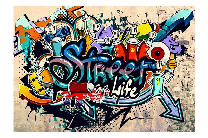 Fototapet Streetlife 200x140 - Artgeist sp. z o. o. - Innredning - Veggdekorasjon - Tapeter - Fototapeter