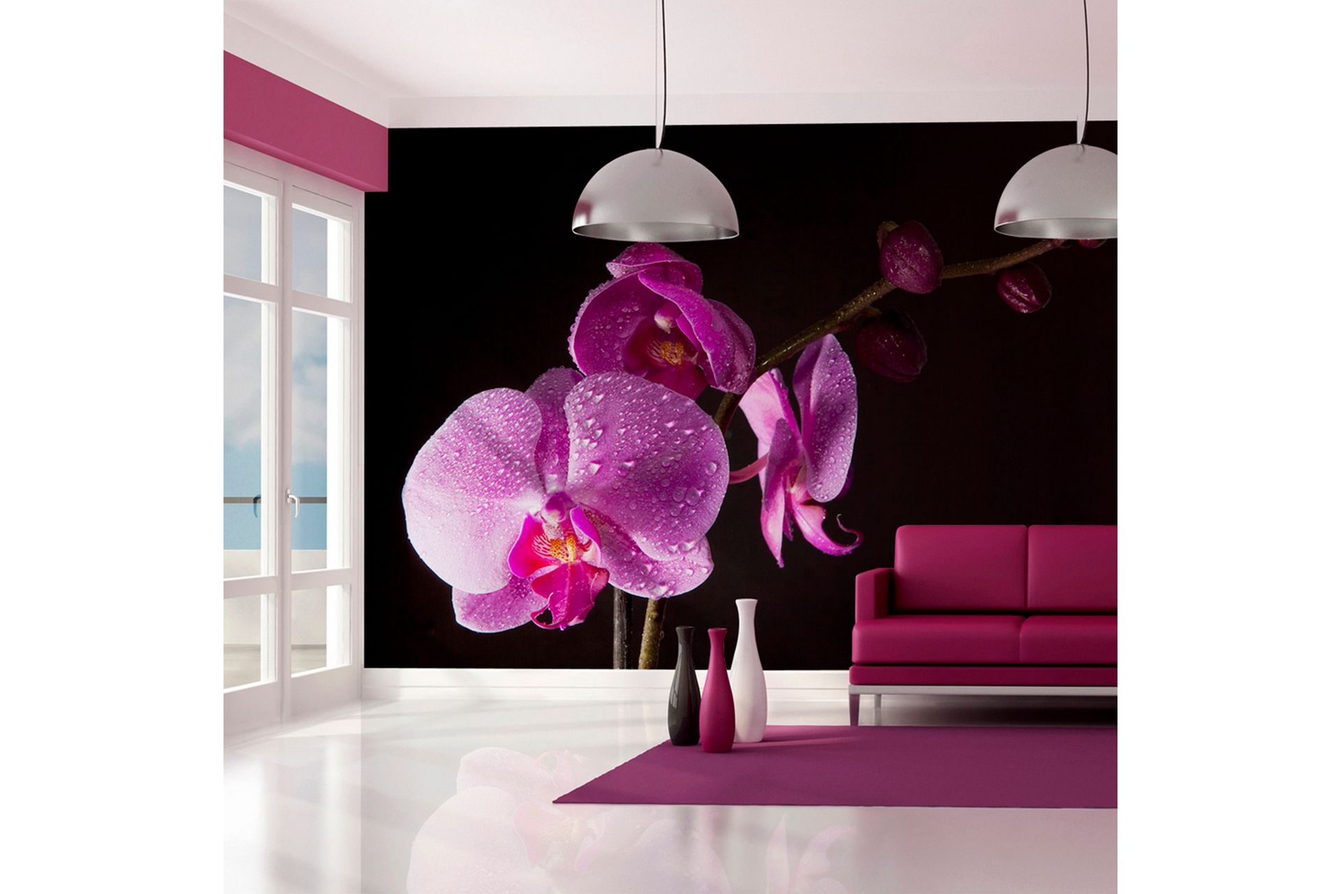 Fototapet Stylish Orchids 300x231 - Artgeist sp. z o. o. - Innredning - Veggdekorasjon - Tapeter - Fototapeter