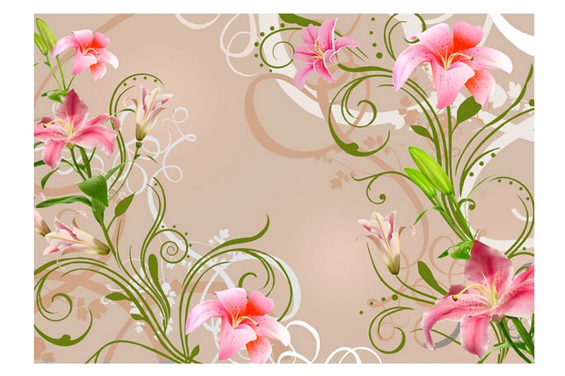 Fototapet Subtle Beauty Of The Lilies 300x210 - Artgeist sp. z o. o. - Innredning - Veggdekorasjon - Tapeter - Fototapeter