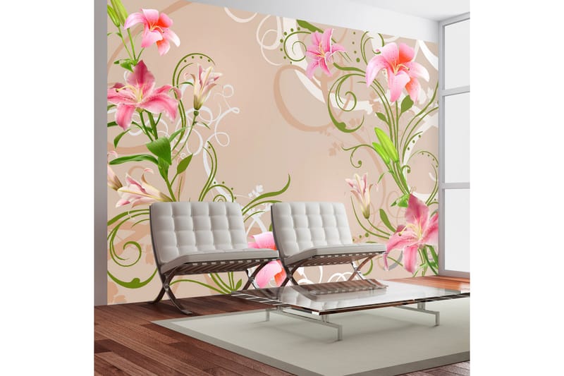 Fototapet Subtle Beauty Of The Lilies 300x210 - Artgeist sp. z o. o. - Innredning - Veggdekorasjon - Tapeter - Fototapeter