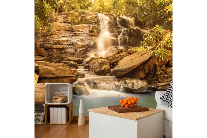 Fototapet Sunny Waterfall 200x140, Artgeist sp. z o. o.