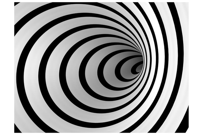Fototapet Svart Og Hvit 3D Tunnel 300x231 - Artgeist sp. z o. o. - Innredning - Veggdekorasjon - Tapeter - Fototapeter