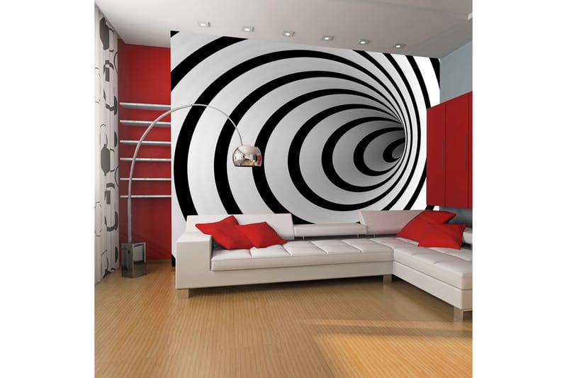 Fototapet Svart Og Hvit 3D Tunnel 300x231, Artgeist sp. z o. o.
