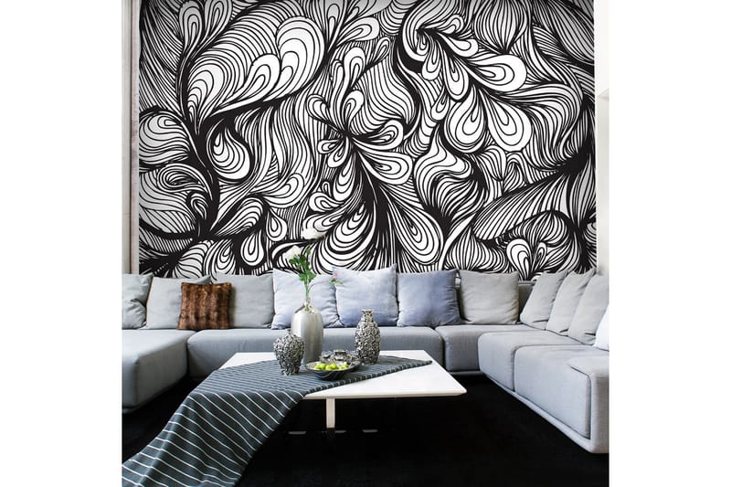 Fototapet Svart Og Hvit Retrostil 350x270 - Artgeist sp. z o. o. - Innredning - Veggdekorasjon - Tapeter - Fototapeter