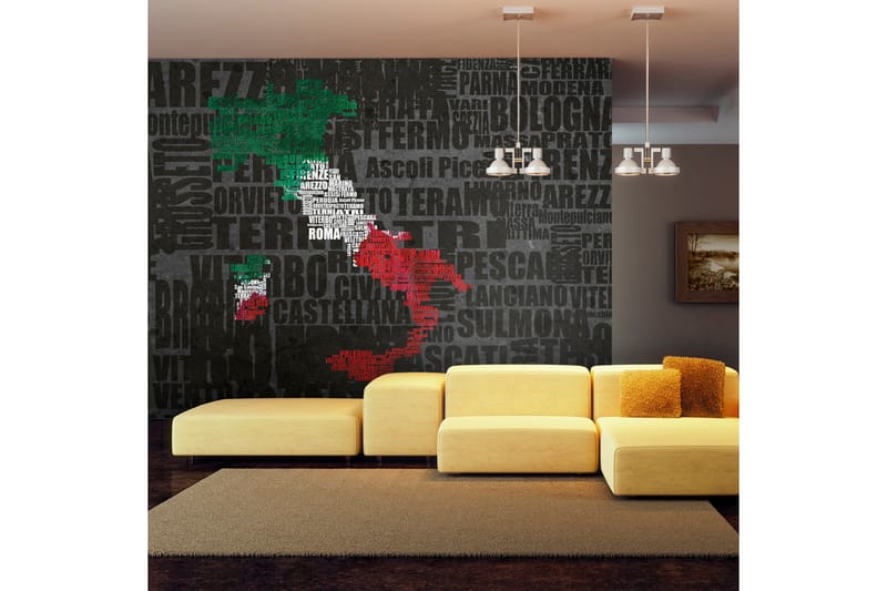 Fototapet Text Map Of Italy 450x270 - Artgeist sp. z o. o. - Innredning - Veggdekorasjon - Tapeter - Fototapeter
