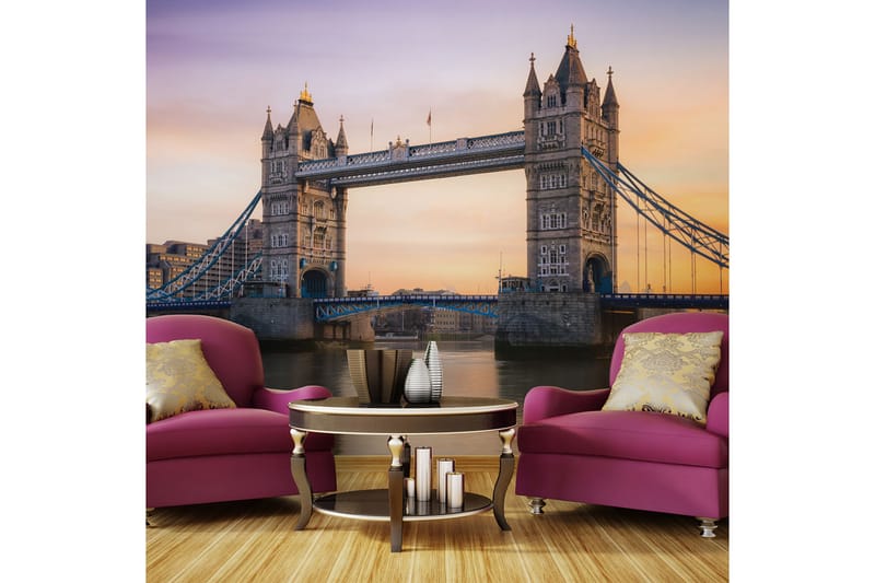 Fototapet Tower Bridge Morgengry 450x270 - Artgeist sp. z o. o. - Innredning - Veggdekorasjon - Tapeter - Fototapeter