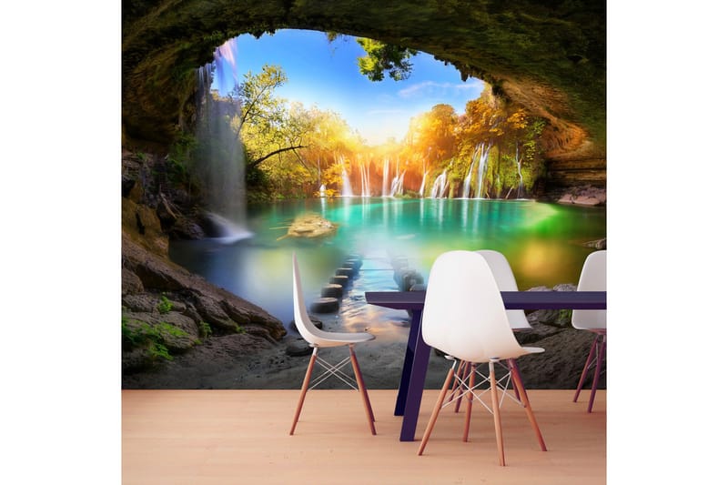 Fototapet Turquoise Lake 250x175 - Artgeist sp. z o. o. - Innredning - Veggdekorasjon - Tapeter - Fototapeter