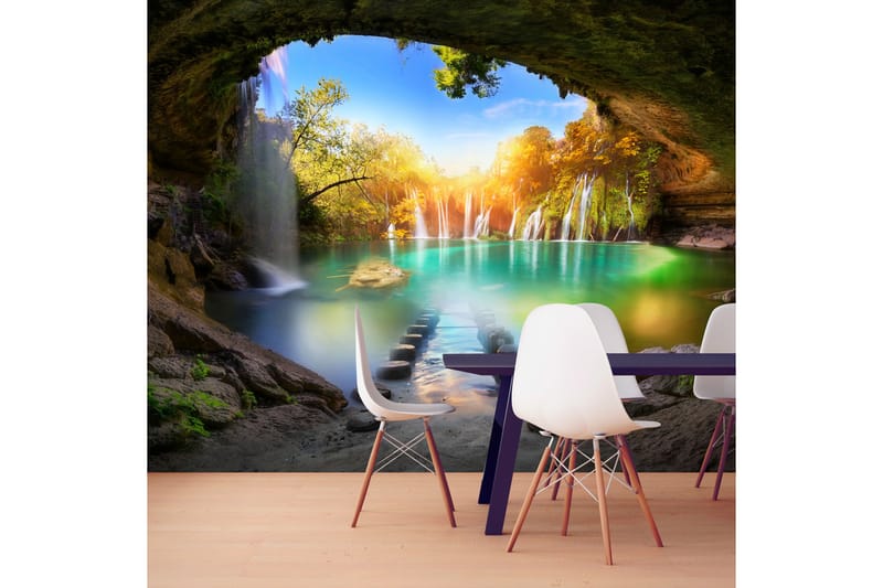 Fototapet Turquoise Lake 300x210 - Artgeist sp. z o. o. - Innredning - Veggdekorasjon - Tapeter - Fototapeter