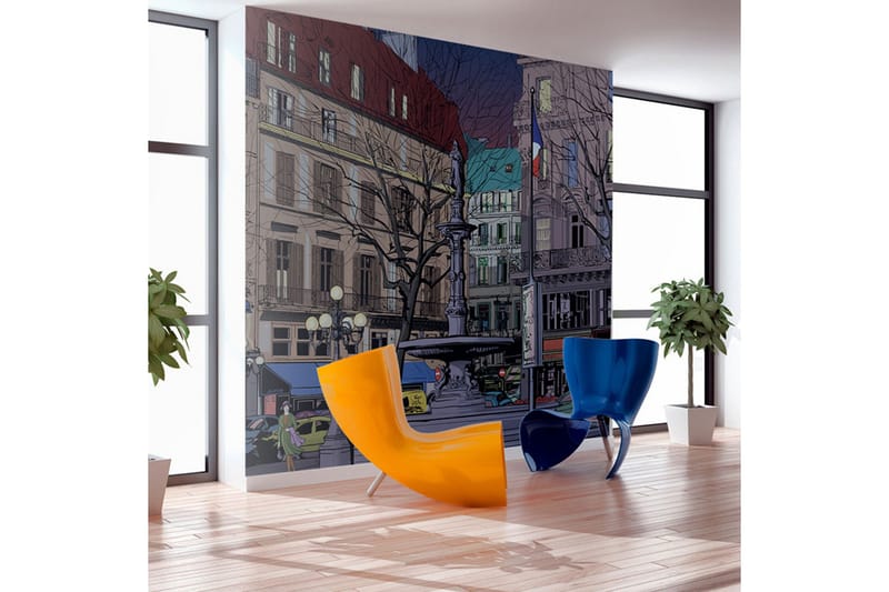 Fototapet Twilight Across Paris Square 200x154 - Artgeist sp. z o. o. - Innredning - Veggdekorasjon - Tapeter - Fototapeter