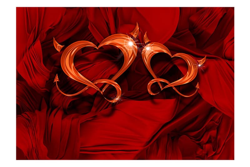 Fototapet Two Hearts 350x245 - Artgeist sp. z o. o. - Innredning - Veggdekorasjon - Tapeter - Fototapeter