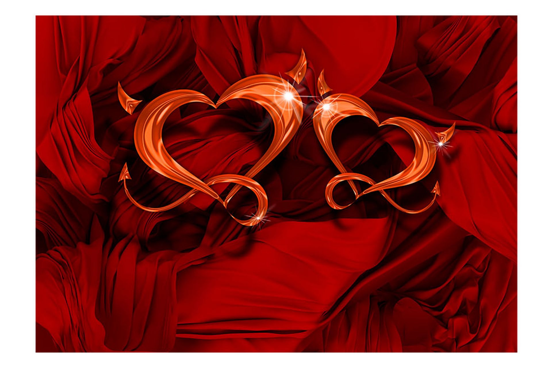 Fototapet Two Hearts 350x245 - Artgeist sp. z o. o. - Innredning - Veggdekorasjon - Tapeter - Fototapeter
