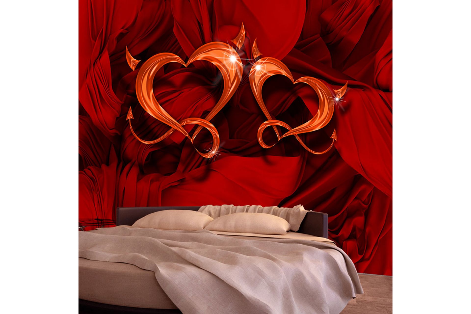 Fototapet Two Hearts 350x245 - Artgeist sp. z o. o. - Innredning - Veggdekorasjon - Tapeter - Fototapeter
