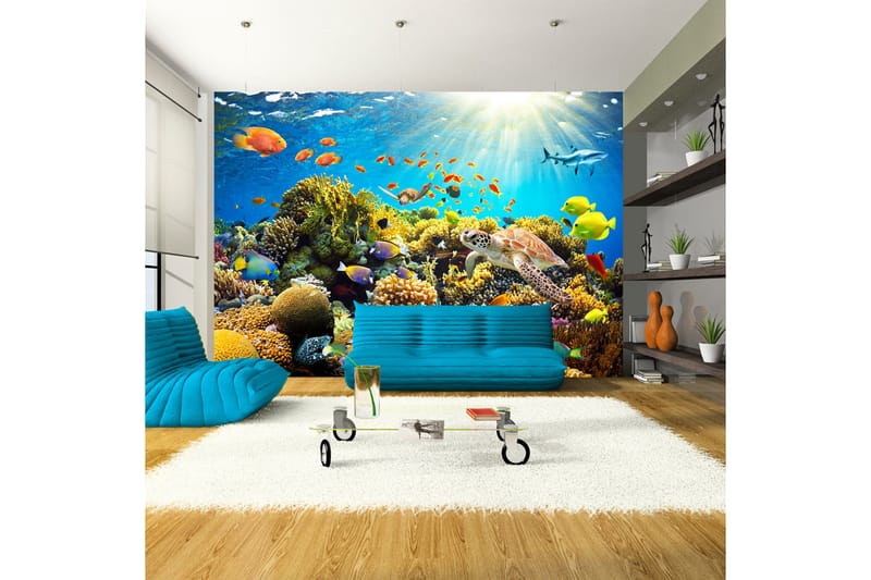 Fototapet Underwater Land 400x280 - Artgeist sp. z o. o. - Innredning - Veggdekorasjon - Tapeter - Fototapeter