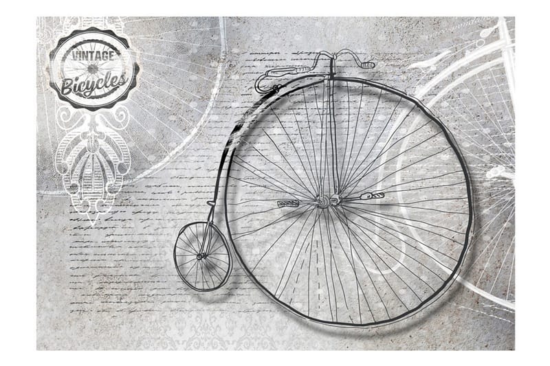 Fototapet Vintage Bicycles Black And White 150x105 - Artgeist sp. z o. o. - Innredning - Veggdekorasjon - Tapeter - Fototapeter