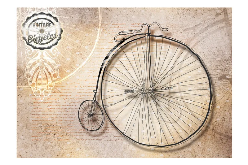 Fototapet Vintage Bicycles Sepia 150x105 - Artgeist sp. z o. o. - Innredning - Veggdekorasjon - Tapeter - Fototapeter