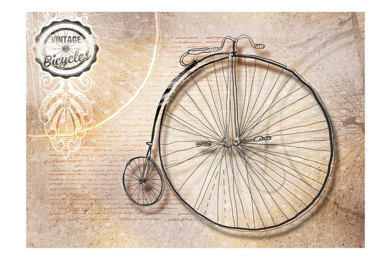 Fototapet Vintage Bicycles Sepia 150x105 - Artgeist sp. z o. o. - Innredning - Veggdekorasjon - Tapeter - Fototapeter