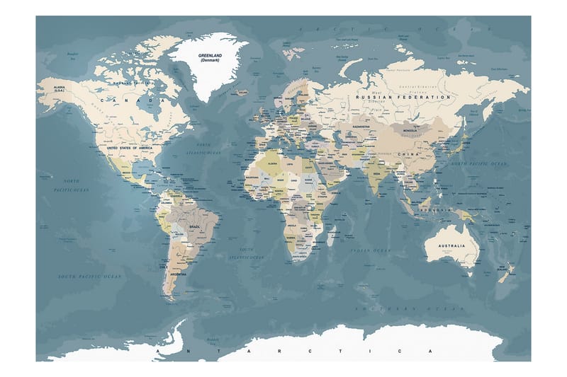 Fototapet Vintage World Map 400x280 - Artgeist sp. z o. o. - Innredning - Veggdekorasjon - Tapeter - Fototapeter