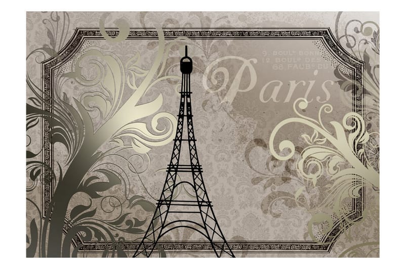 Fototapet Vintage Paris Gold 100x70 - Artgeist sp. z o. o. - Innredning - Veggdekorasjon - Tapeter - Fototapeter