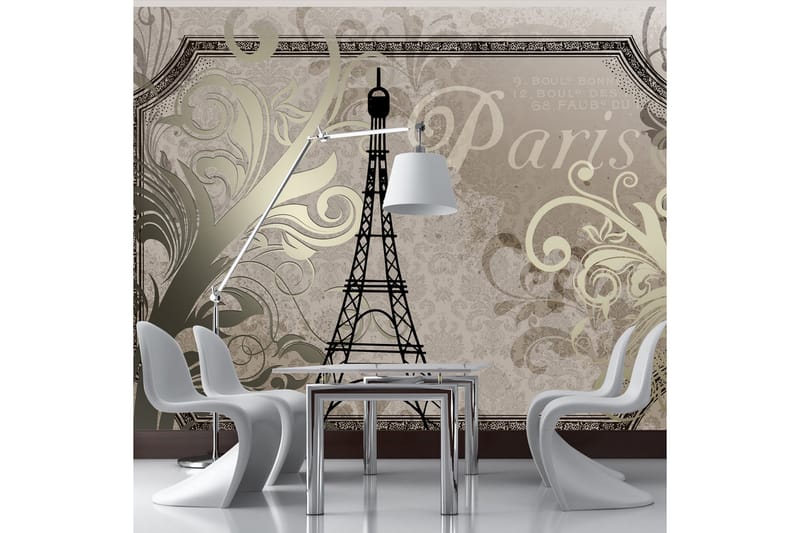 Fototapet Vintage Paris Gold 100x70 - Artgeist sp. z o. o. - Innredning - Veggdekorasjon - Tapeter - Fototapeter
