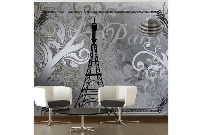 Fototapet Vintage Paris Silver 250x175 - Artgeist sp. z o. o. - Innredning - Veggdekorasjon - Tapeter - Fototapeter