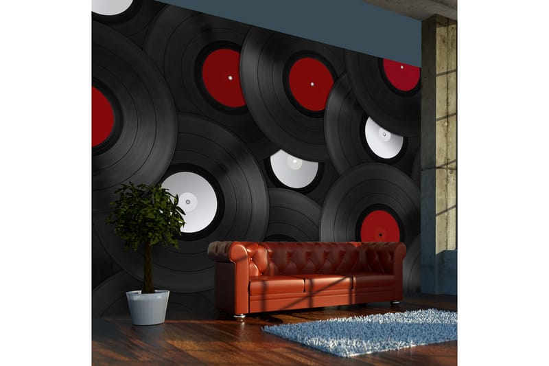 Fototapet Vinyler Retro 300x231 - Artgeist sp. z o. o. - Innredning - Veggdekorasjon - Tapeter - Fototapeter