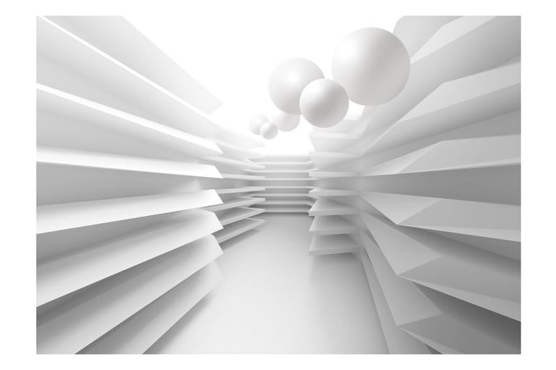 Fototapet White Maze 150x105 - Artgeist sp. z o. o. - Innredning - Veggdekorasjon - Tapeter - Fototapeter