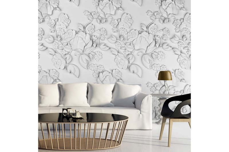 Fototapet White Ornament Roses 350x245, Artgeist sp. z o. o.