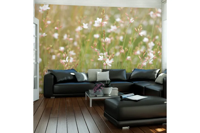 Fototapet White Sensitive Flowers 200x154, Artgeist sp. z o. o.