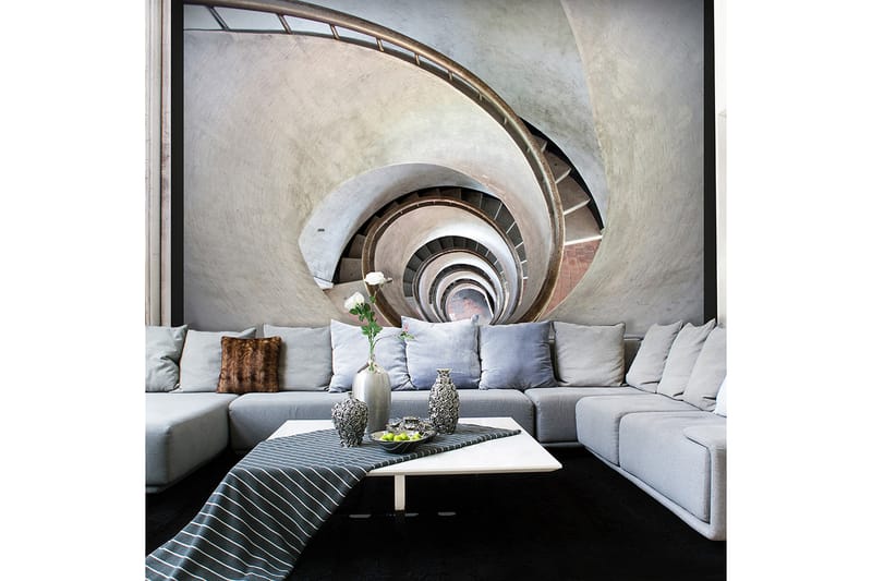 Fototapet White Spiral Stairs 200x154 - Artgeist sp. z o. o. - Innredning - Veggdekorasjon - Tapeter - Fototapeter