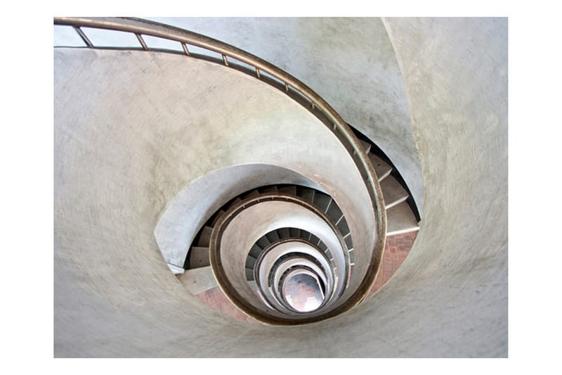 Fototapet White Spiral Stairs 350x270 - Artgeist sp. z o. o. - Innredning - Veggdekorasjon - Tapeter - Fototapeter