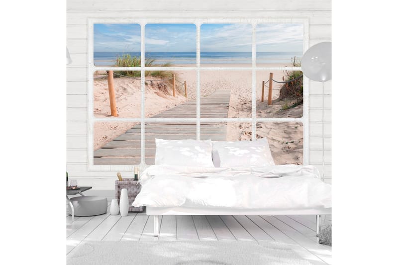 Fototapet Window & Beach 250x175 - Artgeist sp. z o. o. - Fototapeter