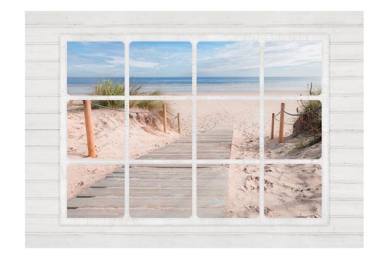 Fototapet Window & Beach 350x245 - Artgeist sp. z o. o. - Innredning - Veggdekorasjon - Tapeter - Fototapeter