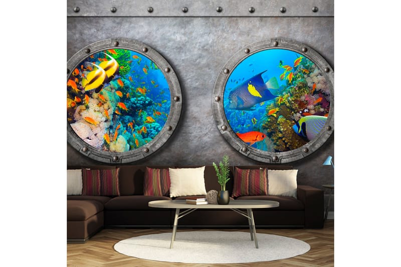Fototapet Window To The Underwater World 300x210 - Artgeist sp. z o. o. - Innredning - Veggdekorasjon - Tapeter - Fototapeter