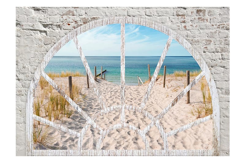 Fototapet Window View Beach 350x245 - Artgeist sp. z o. o. - Innredning - Veggdekorasjon - Tapeter - Fototapeter