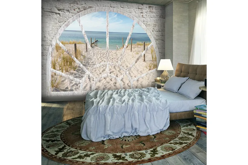 Fototapet Window View Beach 350x245, Artgeist sp. z o. o.