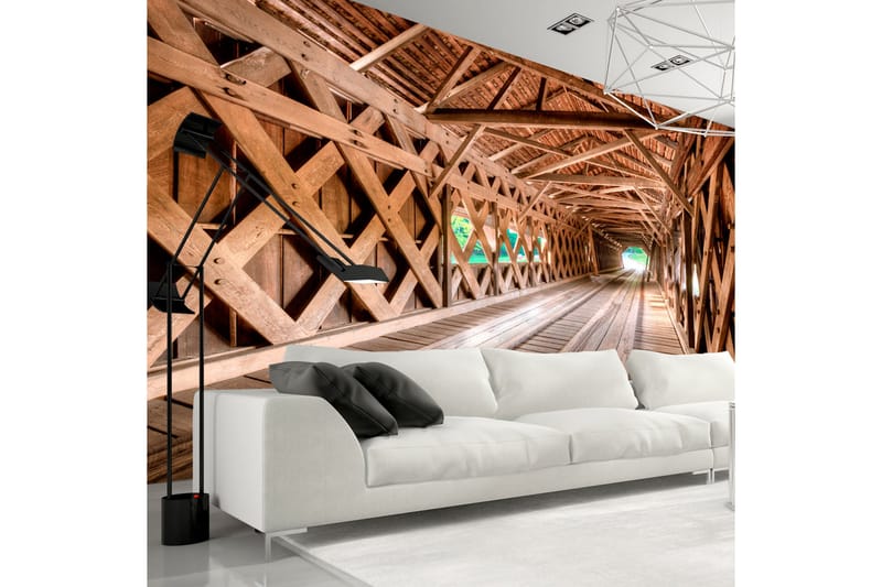 Fototapet Wooden Bridge 400x280 - Artgeist sp. z o. o. - Innredning - Veggdekorasjon - Tapeter - Fototapeter
